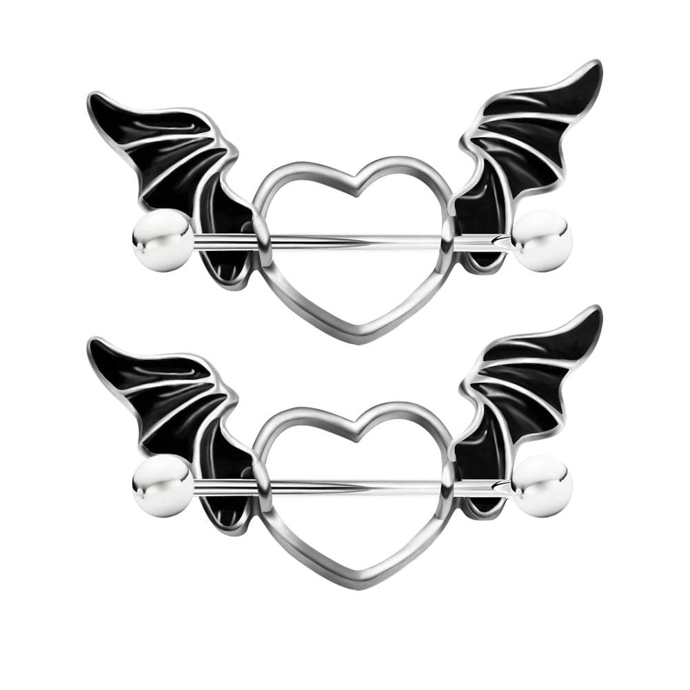 2Pcs Surgical Steel Heart Nipple Piercings Nipple Bar Ring Body Piercing  Jewelry