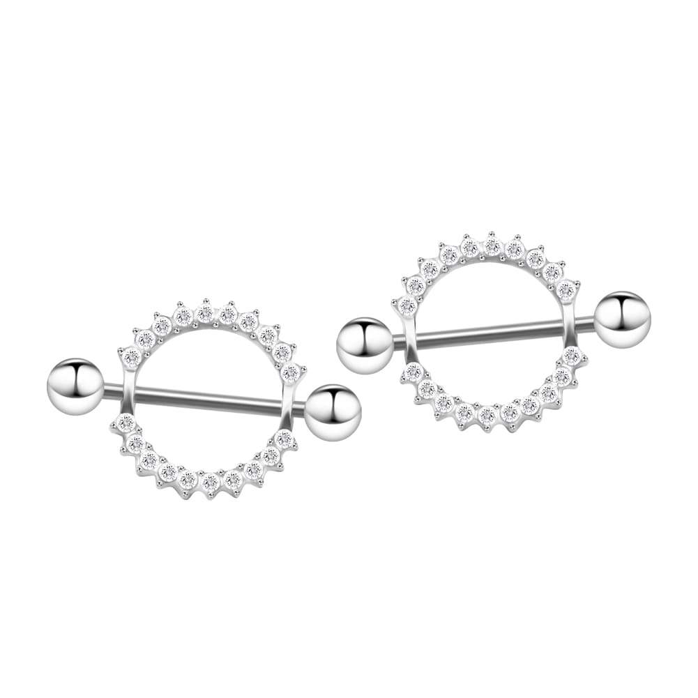 Arardo 14G 316L Stainless Steel Nipple Rings Nipple Piercing Jewelry