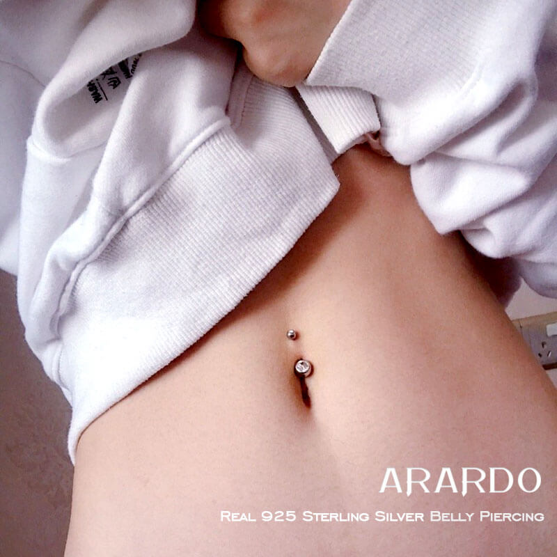 Arardo Sterling Silver Nipple Rings, Real 925 Nipple Barbell, Nipple P