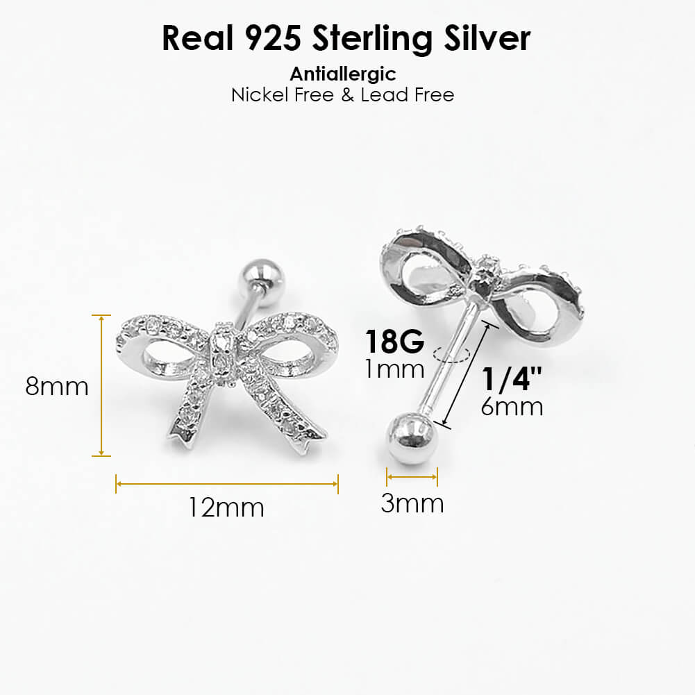 Real silver tragus on sale earrings