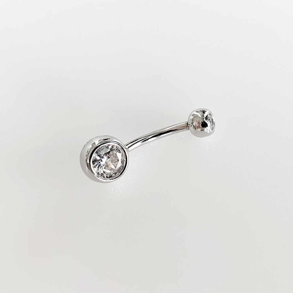 Arardo 925 Sterling Silver 14G Belly Button Rings Navel Rings Belly Rings  Belly Body Piercing Jewelry Classic Double CZ AB0137-1